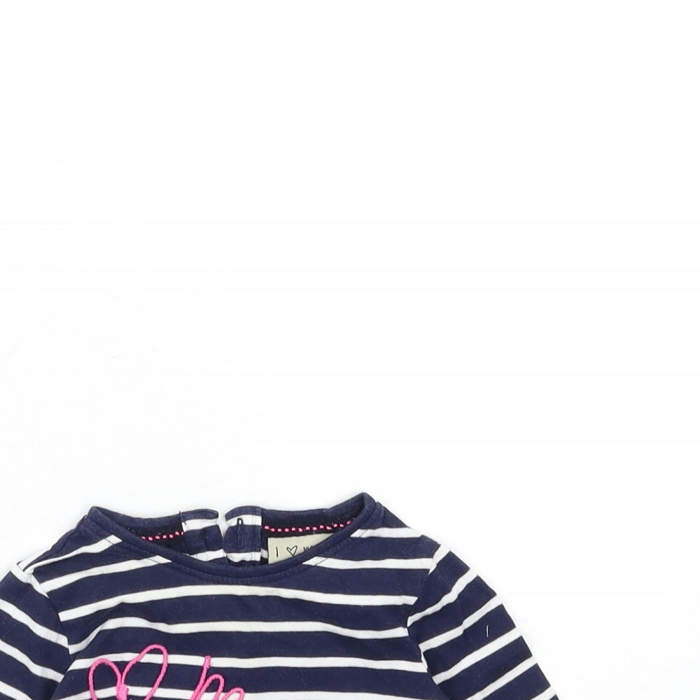 Next Baby Black Striped  Basic T-Shirt Size 3-6 Months