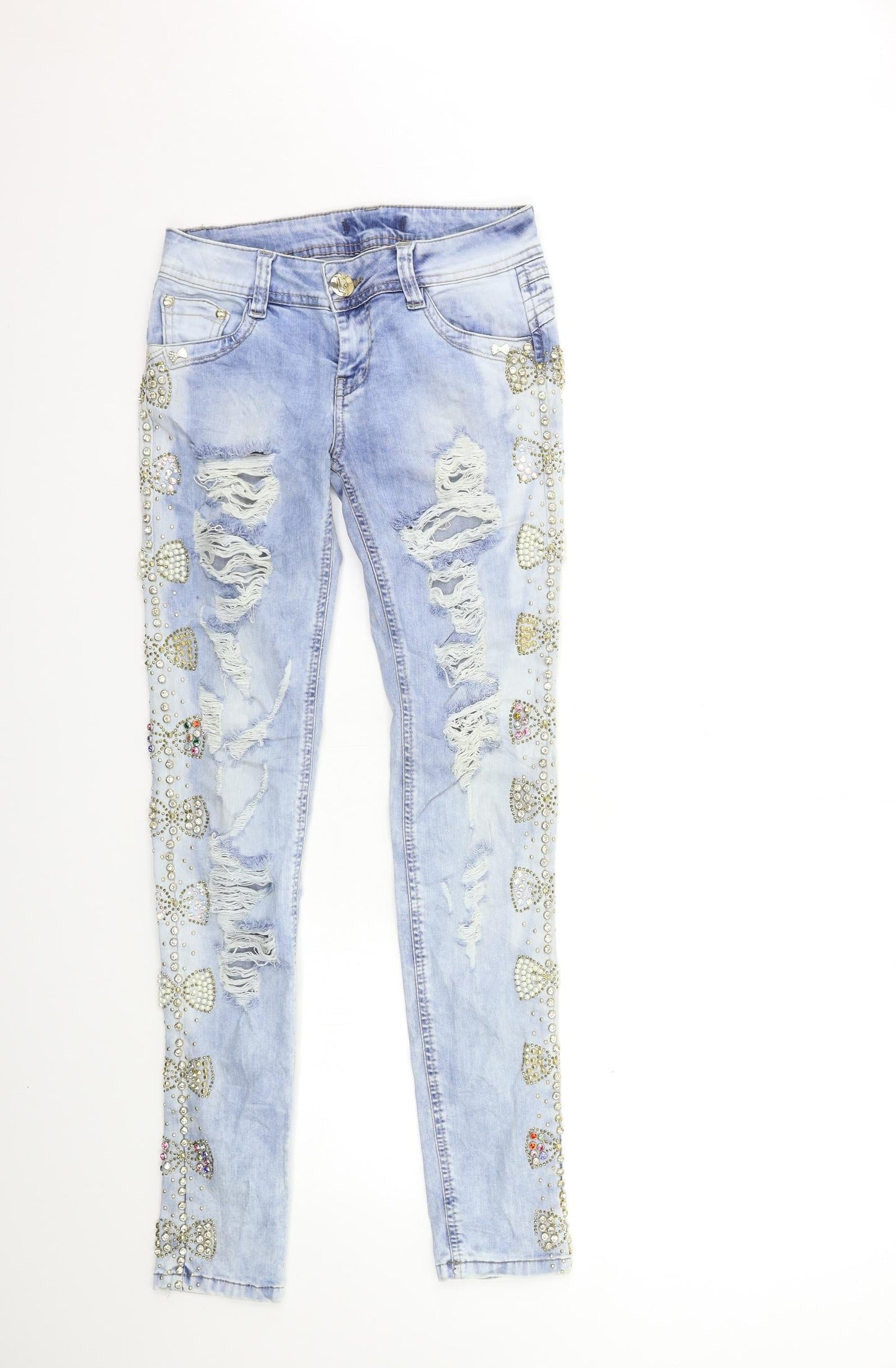 Womens UK Size 26 in Preworn Regular Fit Skinny Blue Jeans