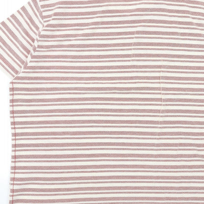 ACW85 Mens Red Striped   T-Shirt Size L