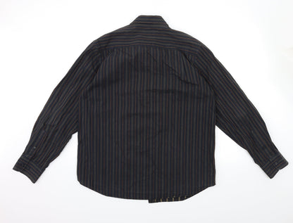 F&F Mens Black Striped   Button-Up Size M