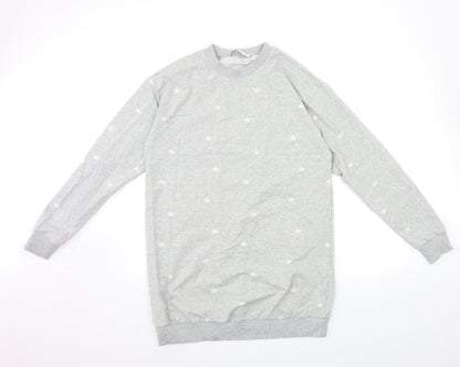 Michelle Keegan Womens Grey Geometric  Pullover Sweatshirt Size S