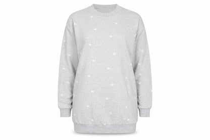 Michelle Keegan Womens Grey Geometric  Pullover Sweatshirt Size S