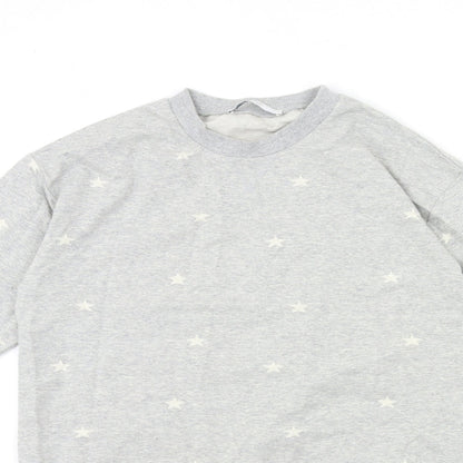 Michelle Keegan Womens Grey Geometric  Pullover Sweatshirt Size S