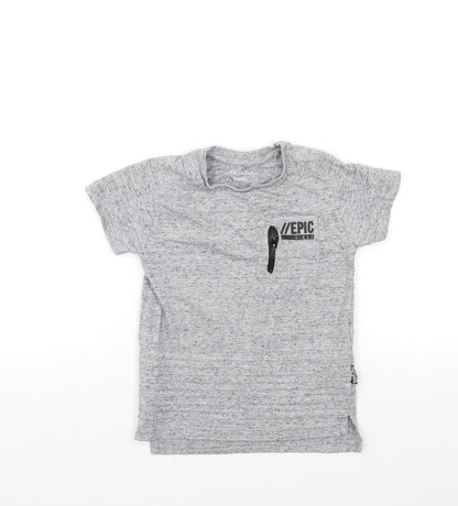 Primark Boys Grey   Basic T-Shirt Size 5-6 Years