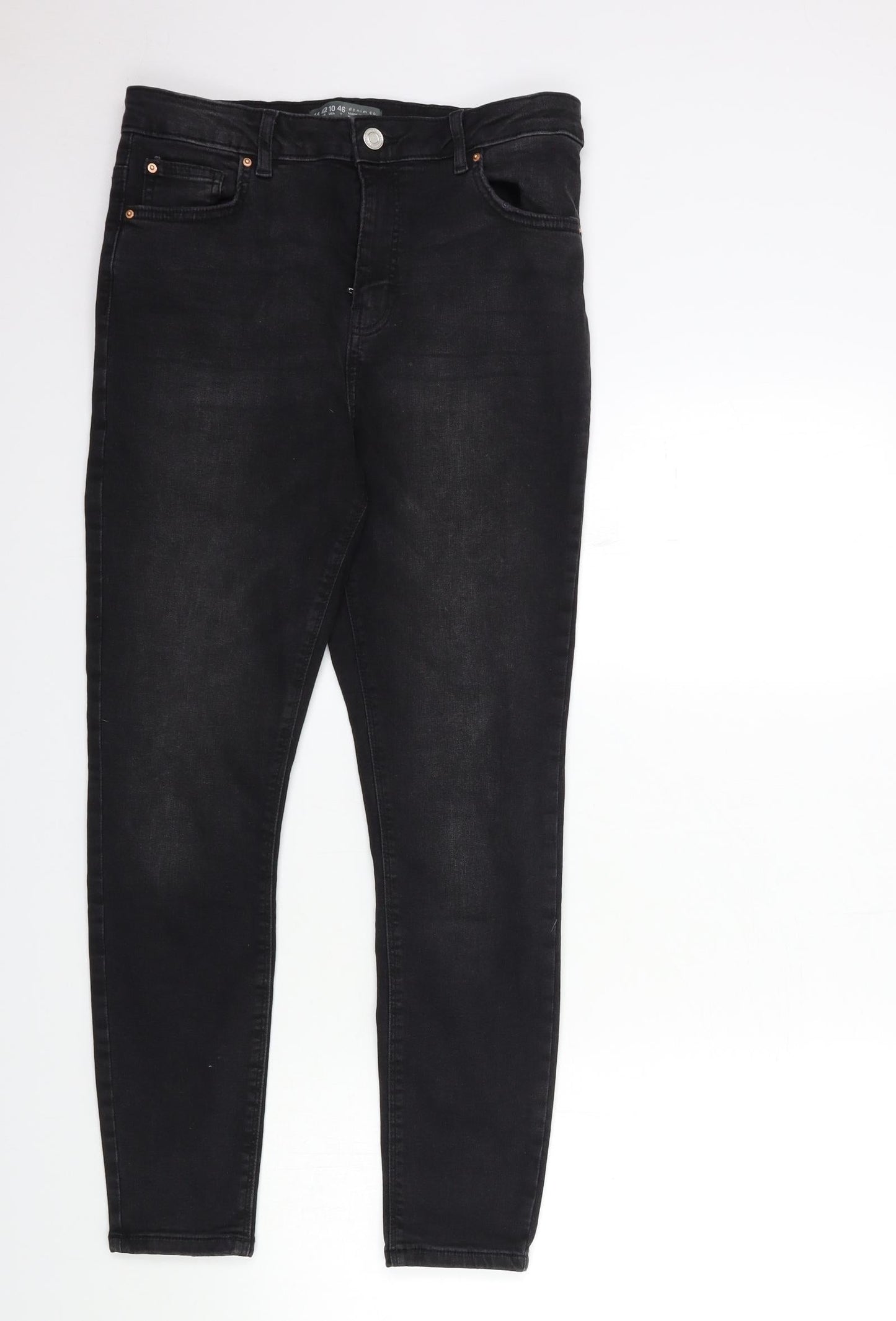 Denim & Co. Womens Black  Denim Skinny Jeans Size 14 L27 in