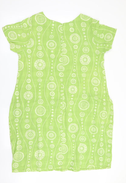 Preworn Womens Green Geometric  Fit & Flare  Size 8