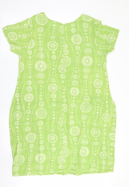 Preworn Womens Green Geometric  Fit & Flare  Size 8
