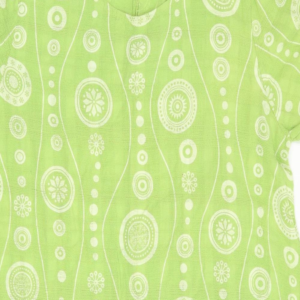 Preworn Womens Green Geometric  Fit & Flare  Size 8