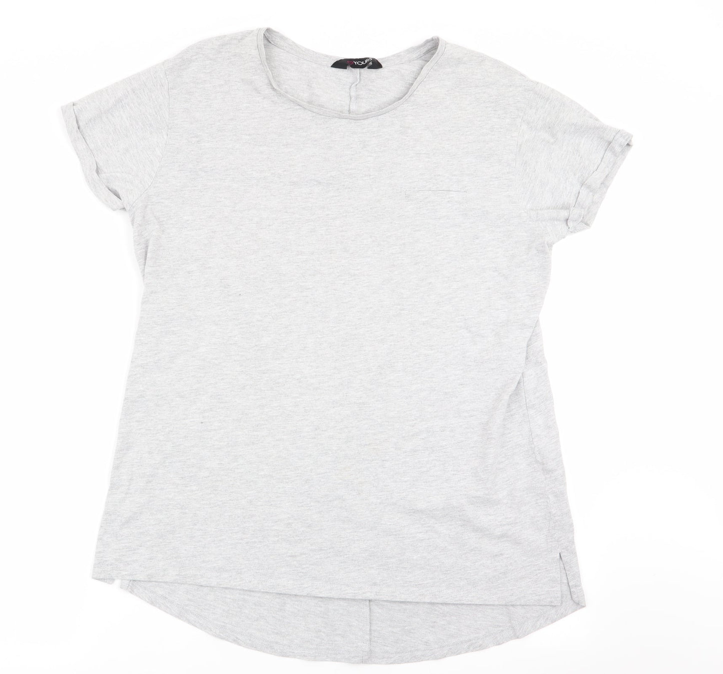 Womens UK Size 18 Yours Grey Basic T-Shirt