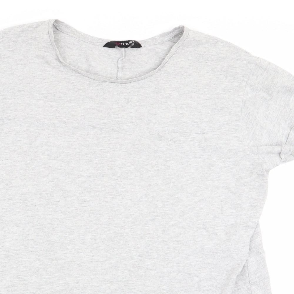 Womens UK Size 18 Yours Grey Basic T-Shirt