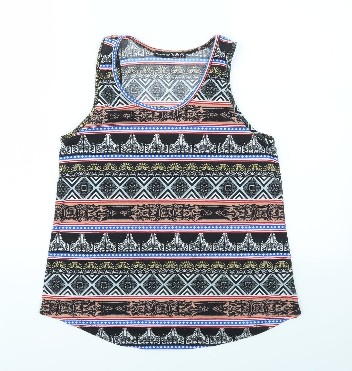 Womens UK Size 8 Atmosphere Multicoloured Basic T-Shirt