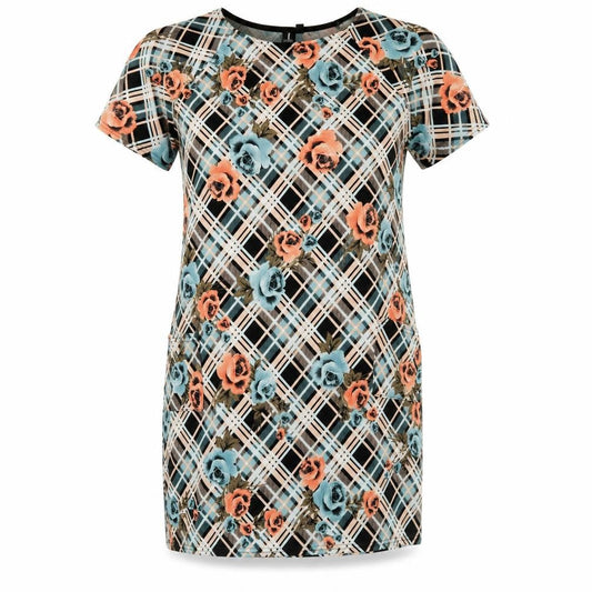 Front view of IZABEL women’s multicoloured floral fit & flare, size UK 14