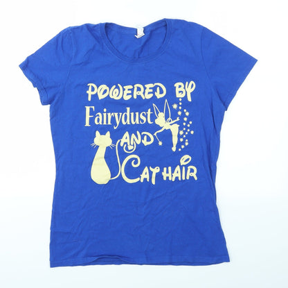 Womens UK Size L Fruit of the Loom Blue Basic T-Shirt