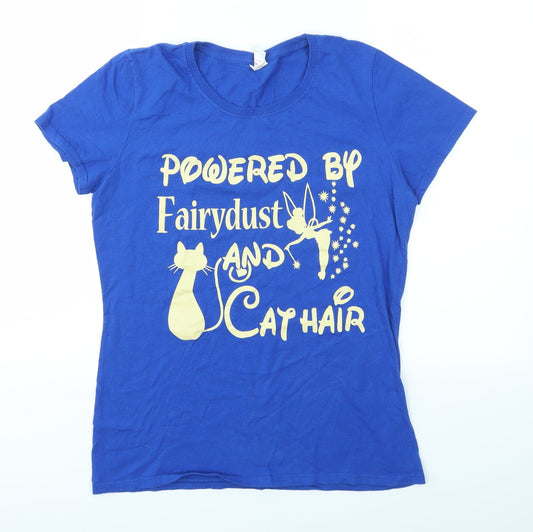 Womens UK Size L Fruit of the Loom Blue Basic T-Shirt