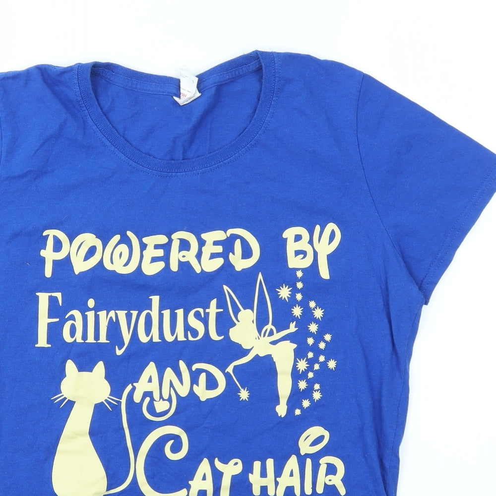 Womens UK Size L Fruit of the Loom Blue Basic T-Shirt