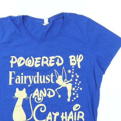 Womens UK Size L Fruit of the Loom Blue Basic T-Shirt