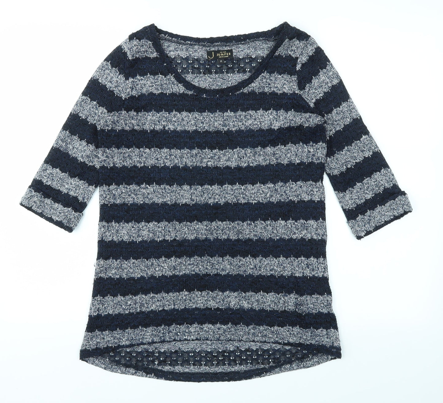 Womens UK Size 10 JUMPER Blue Basic T-Shirt