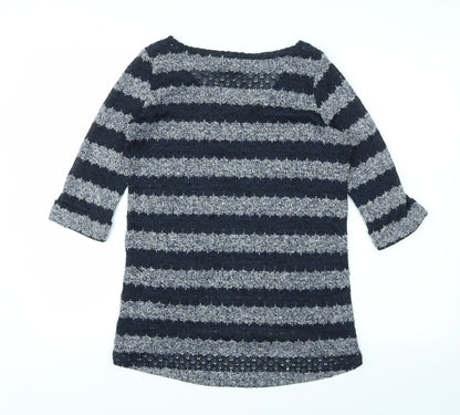 Womens UK Size 10 JUMPER Blue Basic T-Shirt