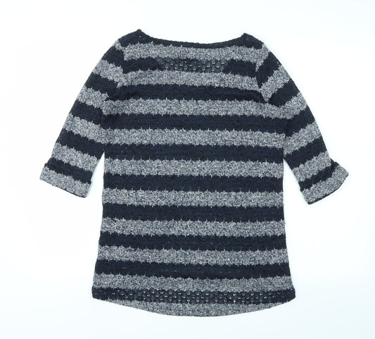 Womens UK Size 10 JUMPER Blue Basic T-Shirt