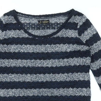 Womens UK Size 10 JUMPER Blue Basic T-Shirt