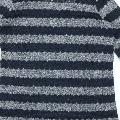Womens UK Size 10 JUMPER Blue Basic T-Shirt