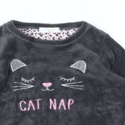 LOVE SLEEP  Womens Grey Animal Print  Top Pyjama Top Size 8