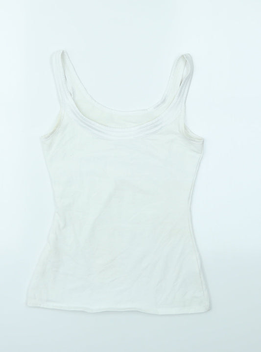 M&S Womens White   Basic T-Shirt Size 8