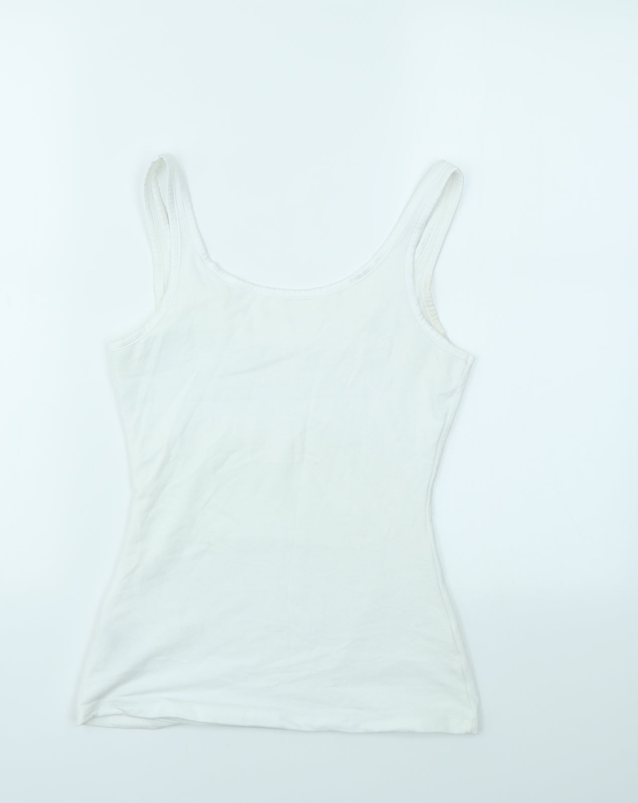 M&S Womens White   Basic T-Shirt Size 8