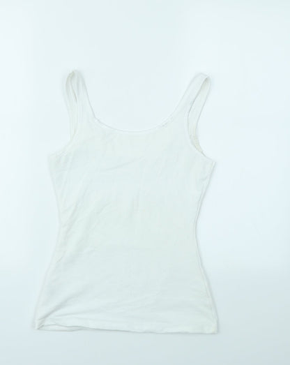 M&S Womens White   Basic T-Shirt Size 8