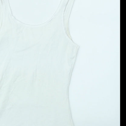 M&S Womens White   Basic T-Shirt Size 8