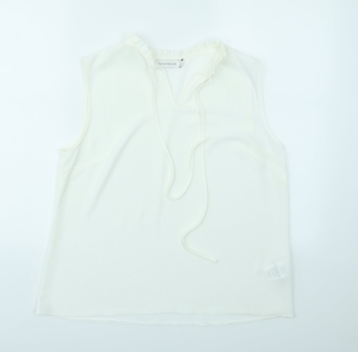 Additional front view of paraphase women’s white basic blouse, size L