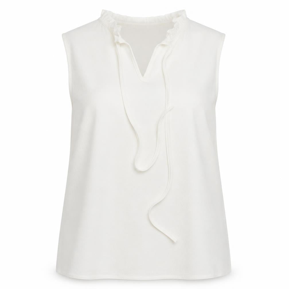 Front view of paraphase women’s white basic blouse, size L