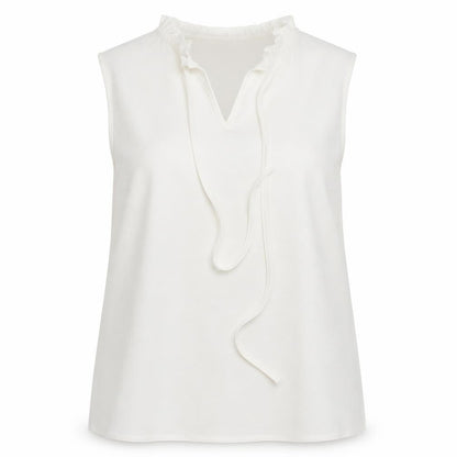 Front view of paraphase women’s white basic blouse, size L