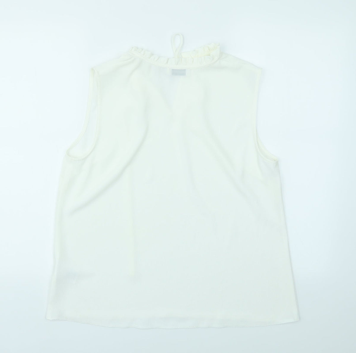 Back view of paraphase women’s white basic blouse, size L