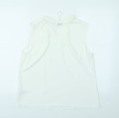 Back view of paraphase women’s white basic blouse, size L