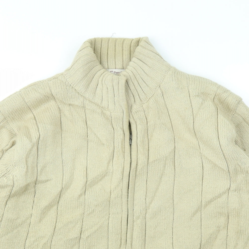 Mens UK Size M EWM Beige Full Zip Hoodie