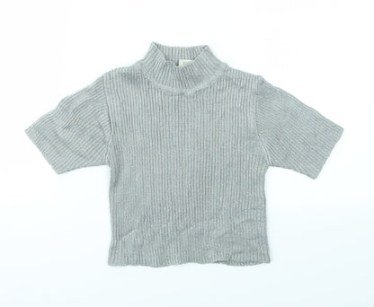 Girl Girls Grey   Basic T-Shirt Size 7-8 Years