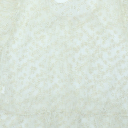 Primark Womens Ivory Floral  Basic T-Shirt Size M