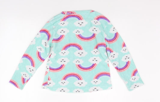 just like you Girls Green Geometric  Top Pyjama Top Size 10-11 Years  - RAINBOWS