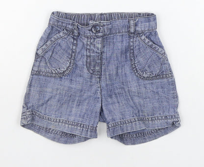 NEXT Girls Blue   Cropped Trousers Size 12-18 Months  - SHORTS