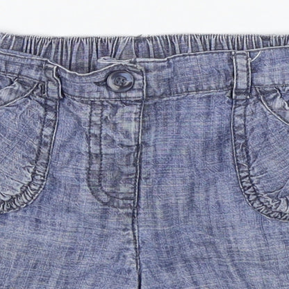 NEXT Girls Blue   Cropped Trousers Size 12-18 Months  - SHORTS