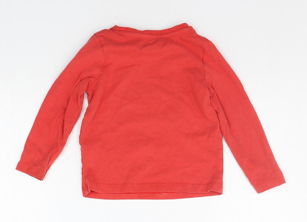 George Baby Red   Basic T-Shirt Size 12-18 Months  - SEQUIN
