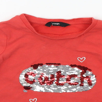 George Baby Red   Basic T-Shirt Size 12-18 Months  - SEQUIN
