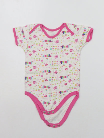 George Baby White Geometric  Babygrow One-Piece Size 12-18 Months  - ANIMALS