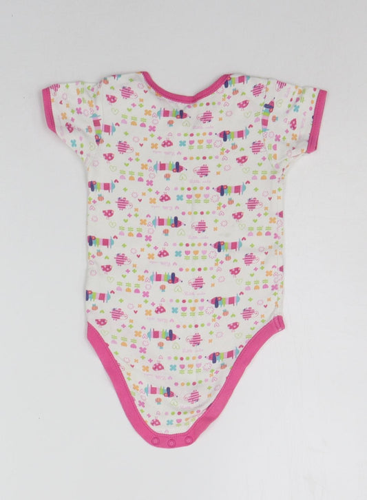 George Baby White Geometric  Babygrow One-Piece Size 12-18 Months  - ANIMALS