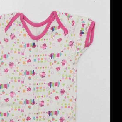 George Baby White Geometric  Babygrow One-Piece Size 12-18 Months  - ANIMALS
