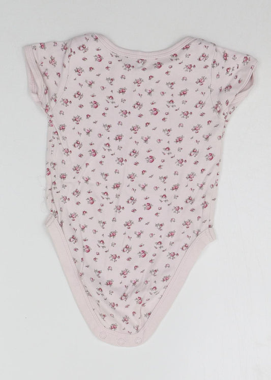 Mini Club Baby Pink Floral  Babygrow One-Piece Size 9-12 Months