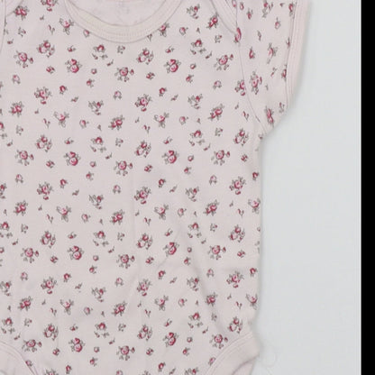 Mini Club Baby Pink Floral  Babygrow One-Piece Size 9-12 Months