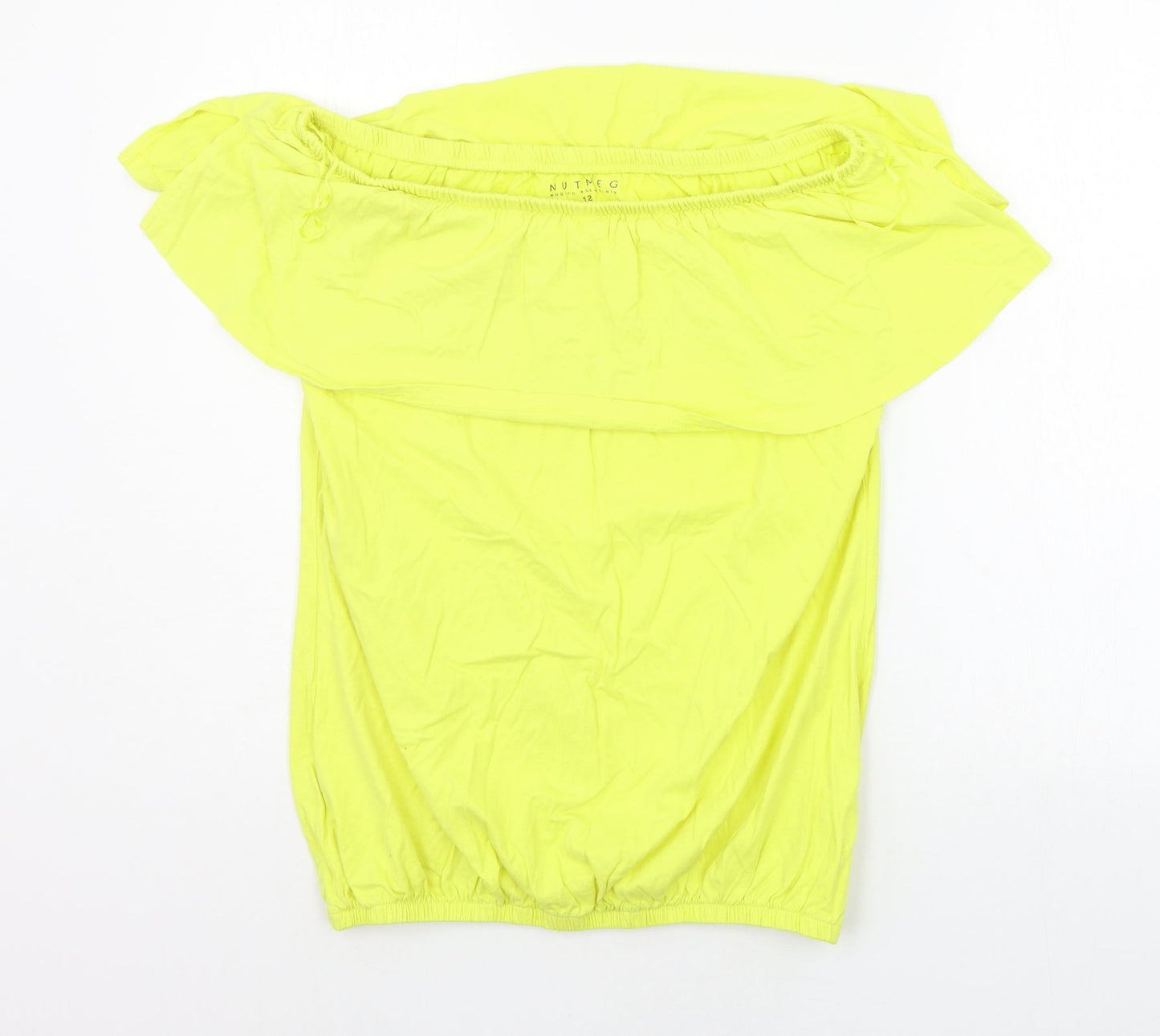 Nutmeg Womens Yellow   Basic Blouse Size 12