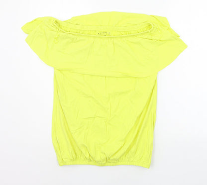 Nutmeg Womens Yellow   Basic Blouse Size 12